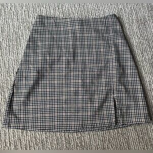 NWOT Hollister A-Line Mini Skirt Plaid | XXS | White Brown Black